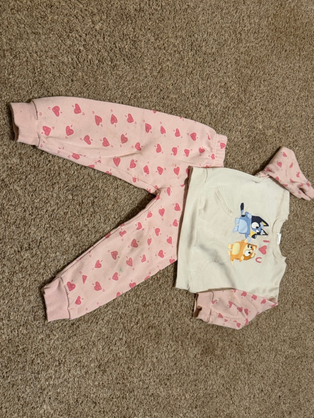 Toddler Pink Heart Character Two-Piece Matching Set